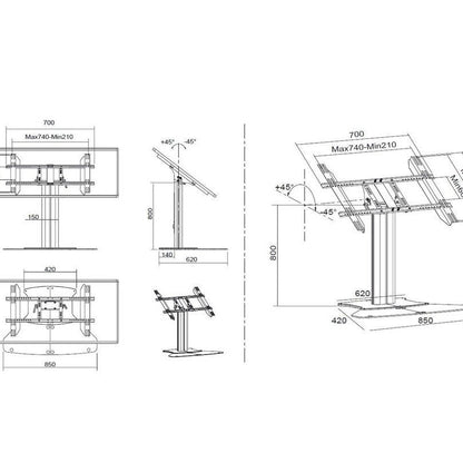 Multibrackets M Public Display Stand 80 HD Floorbase Single Black