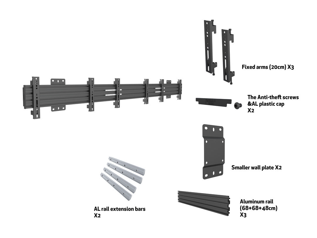 Multibrackets M Wallmount Pro MBW3U Fixed 200 Black