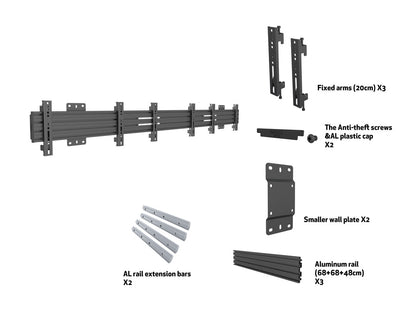 Multibrackets M Wallmount Pro MBW3U Fixed 200 Black