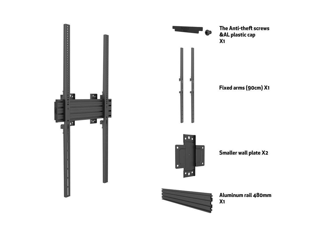 Multibrackets M Wallmount Pro MBW1UP 400x900 Fixed Black