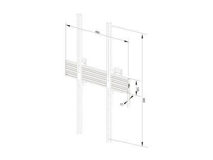 Multibrackets M Wallmount Pro MBW1UP 400x900 Fixed Black