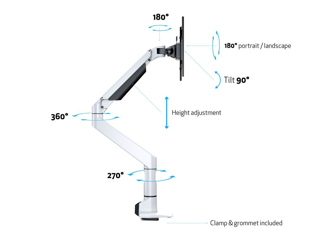 Multibrackets M VESA Gas Lift XL Single White