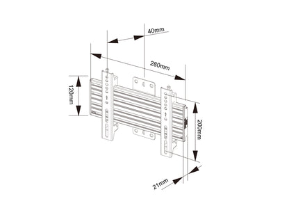 Multibrackets M Wallmount Pro MBW1U Fixed 200 Black