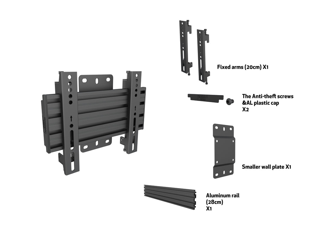 Multibrackets M Wallmount Pro MBW1U Fixed 200 Black