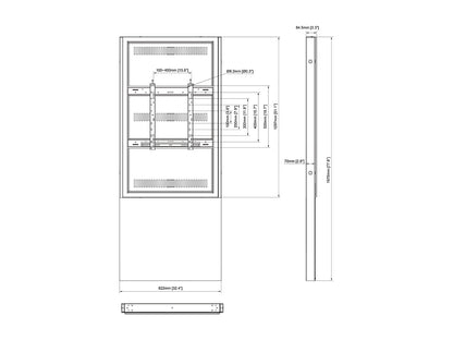 Multibrackets M Pro Series - Enclosure Totem Covered 55" Floormount