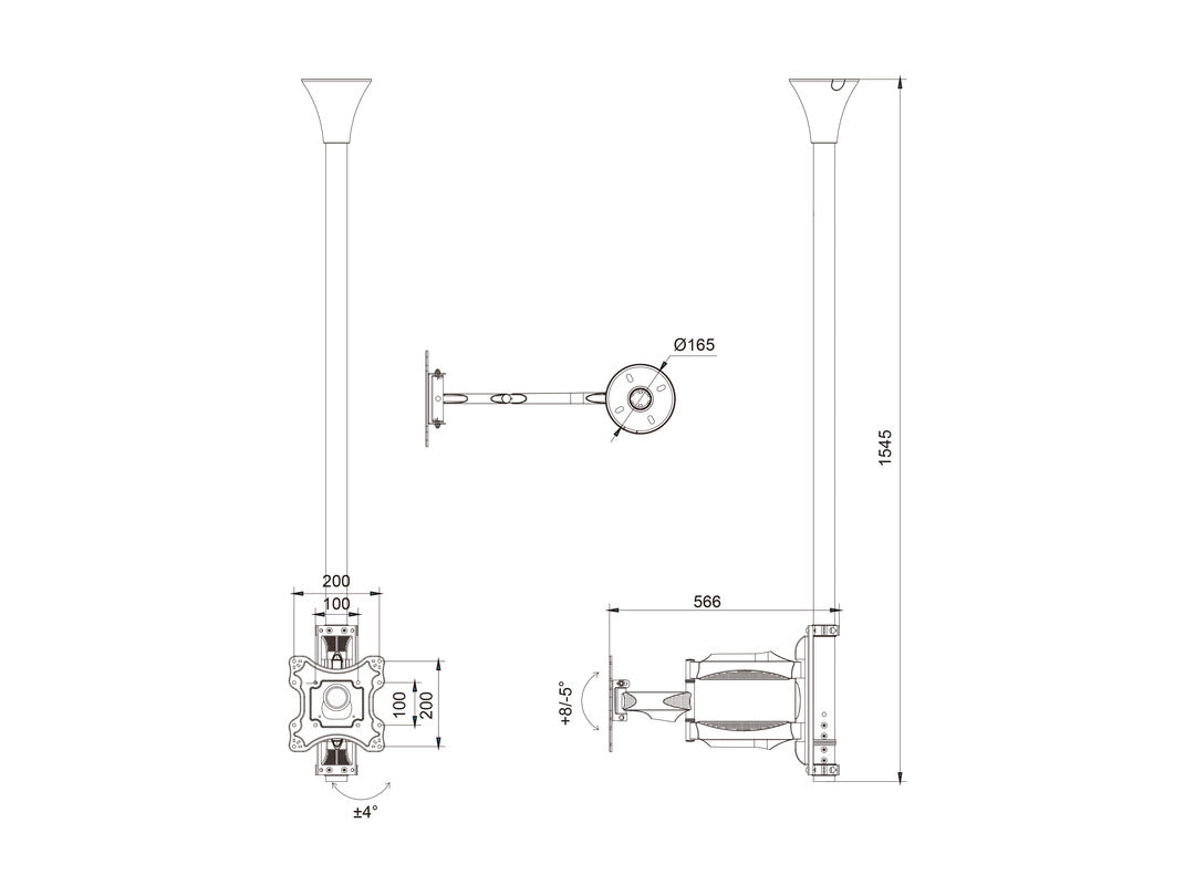 Multibrackets M Ceiling Mount Pro MBC1F, VESA 200