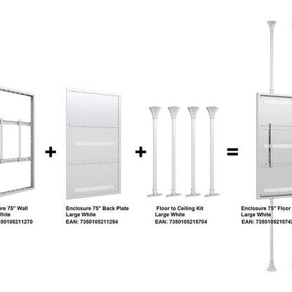 Multibrackets M Pro Series Enclosure - Floor to Ceiling Kit Large White