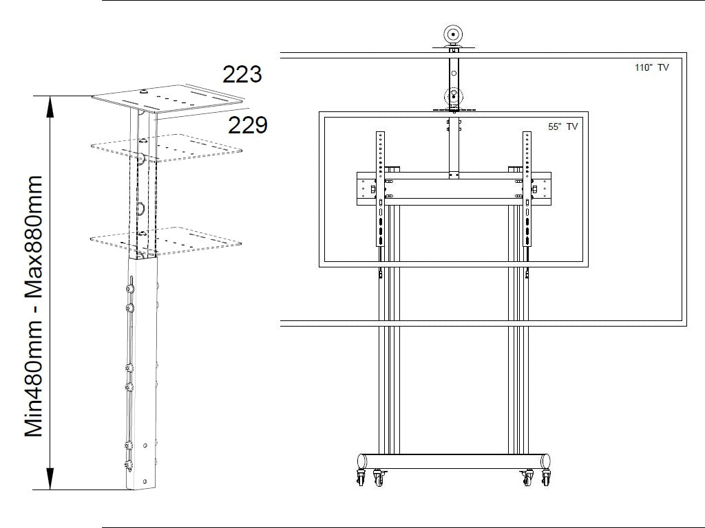 Multibrackets M Public Display Camera Holder 65"-110" Black