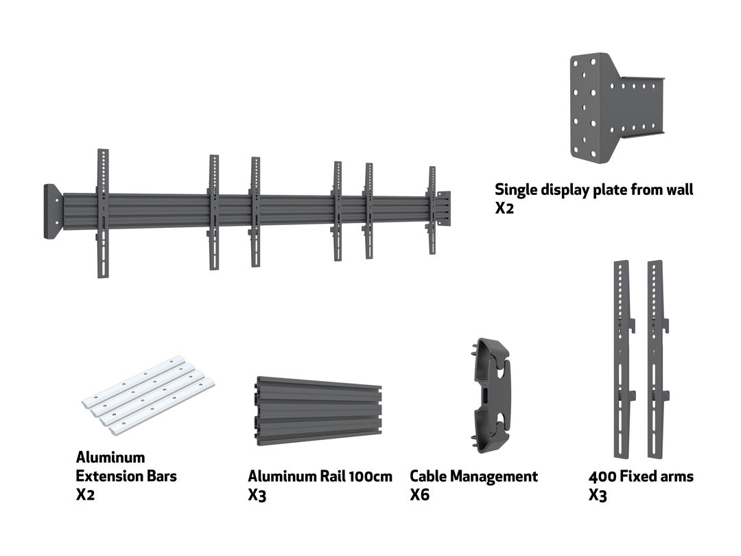 Multibrackets M Wallmount Pro MBWW3U Fixed Black, 300cm