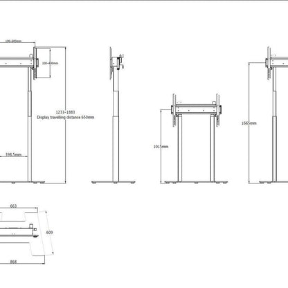 Multibrackets M Motorized Floorbase 60kg Black
