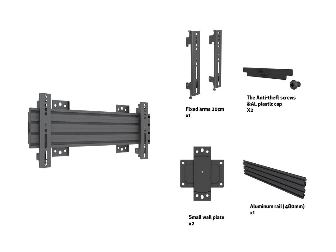 Multibrackets M Wallmount Pro MBSTH1U 400x200 Fixed Black