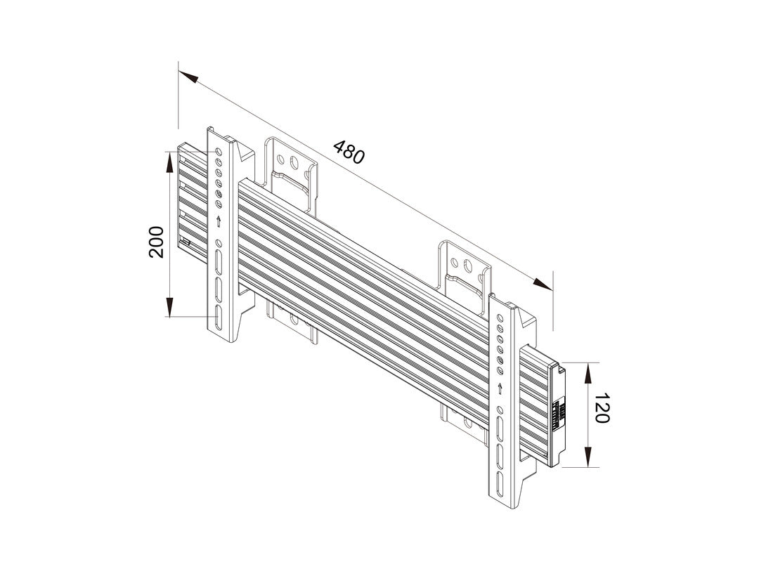 Multibrackets M Wallmount Pro MBSTH1U 400x200 Fixed Black