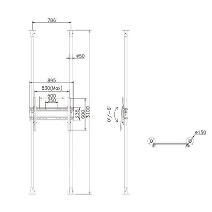 Multibrackets M Floor to Ceiling Mount Pro MBFC2P1UHD