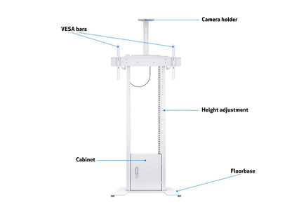 Multibrackets M Motorized Floorbase Flip 2 incl cabinet 120kg White