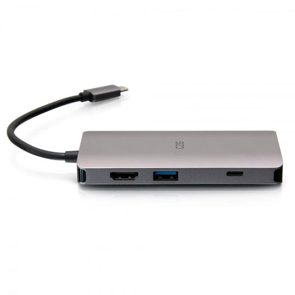 C2G USB-C 8-in-1 Mini Dock with HDMI, 2x USB-A, Ethernet, SD Card Reader, and USB-C Power Delivery up to 100W - 4K 30Hz