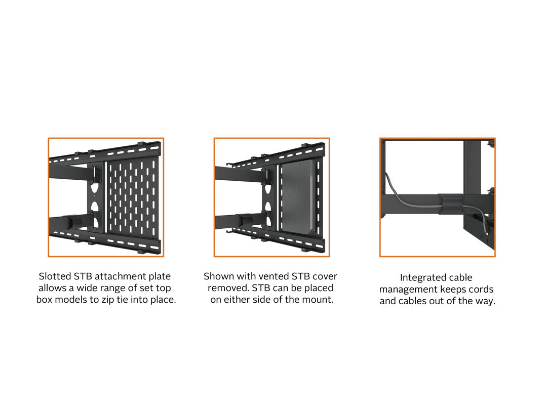 Multibrackets M Hospitality Flexarm with STB Enclosure Black