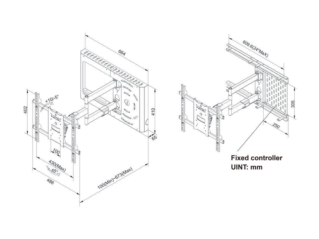 Multibrackets M Hospitality Flexarm with STB Enclosure Black