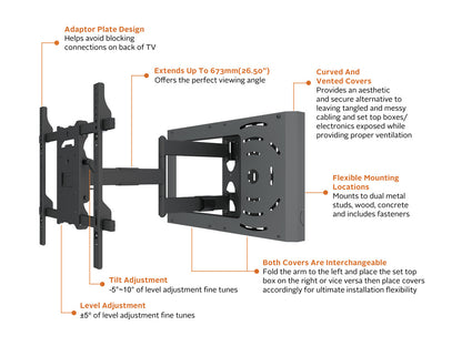 Multibrackets M Hospitality Flexarm with STB Enclosure Black