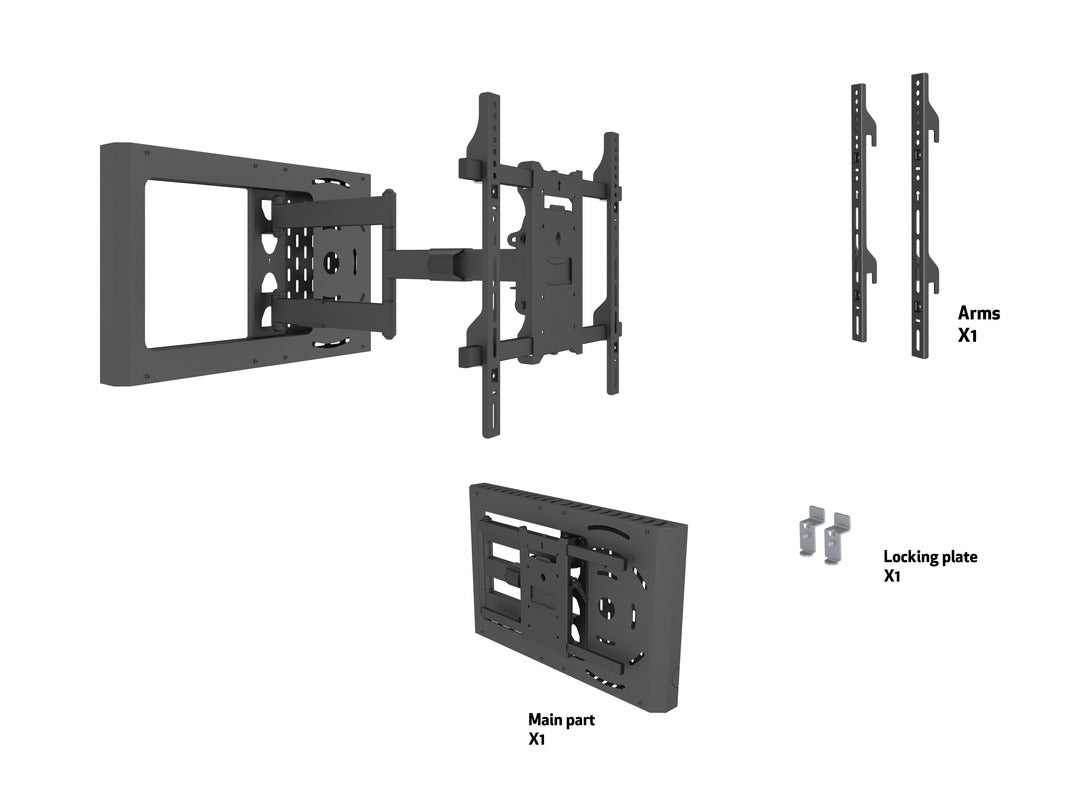 Multibrackets M Hospitality Flexarm with STB Enclosure Black