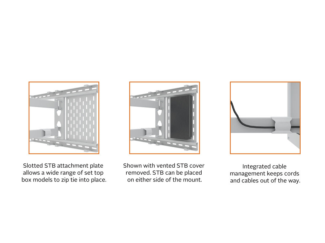 Multibrackets M Hospitality Flexarm with STB Enclosure White