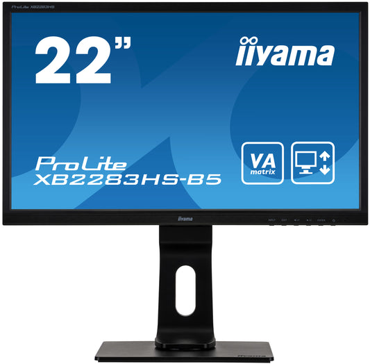 iiyama ProLite XB2283HS-B5 22" LED Full HD Display with Height Adjust Stand Black