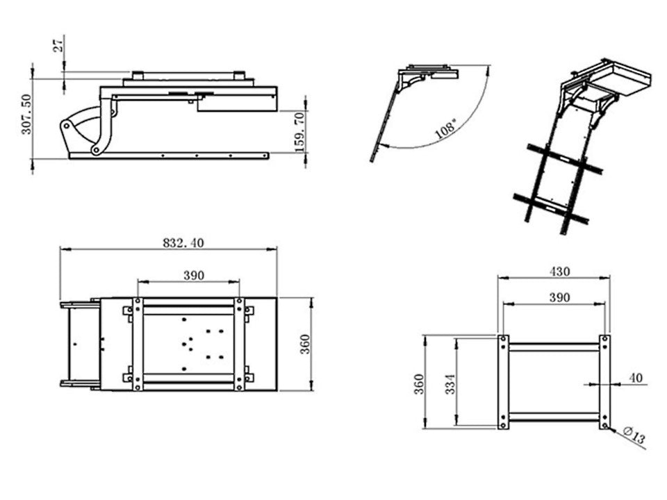 Multibrackets M Motorized Ceiling Mount Inverted