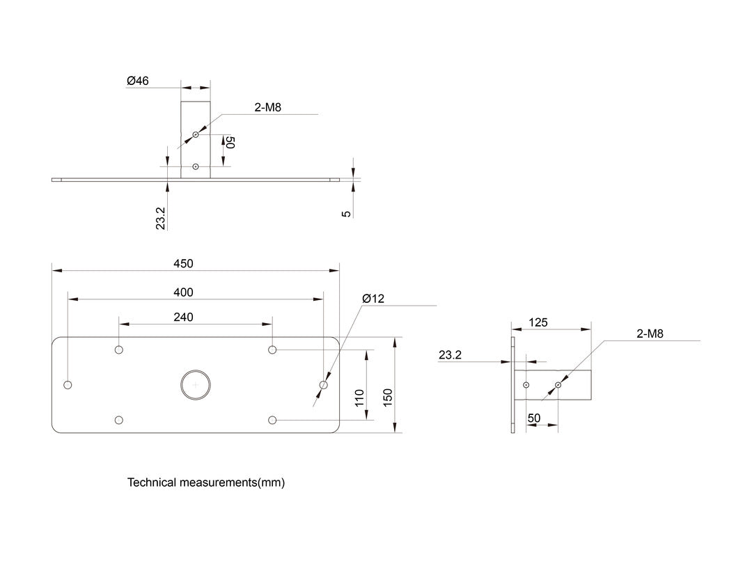 Multibrackets M Pro Series - Bolt Down Pole Plate