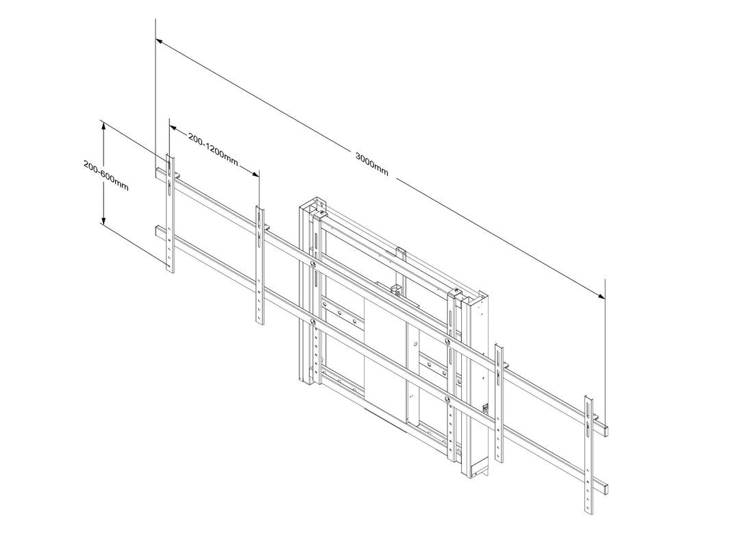 Multibrackets M Motorized Wallmount Dual Screen 160 kg Black SD