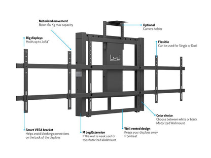 Multibrackets M Motorized Wallmount Dual Screen 160 kg Black SD