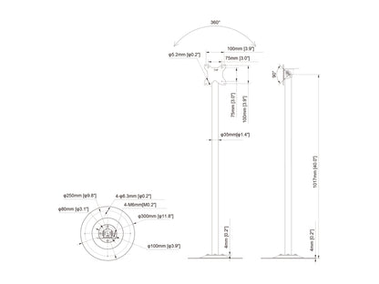 Multibrackets M Pro Series Single Pole Floorbase