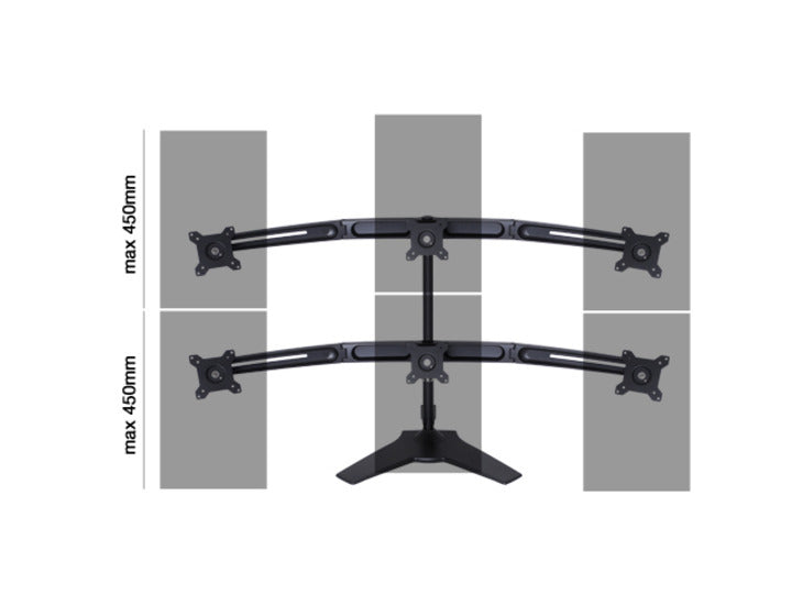 Multibrackets M VESA Desktopmount Triple Stand 15"-24" Expansion Kit