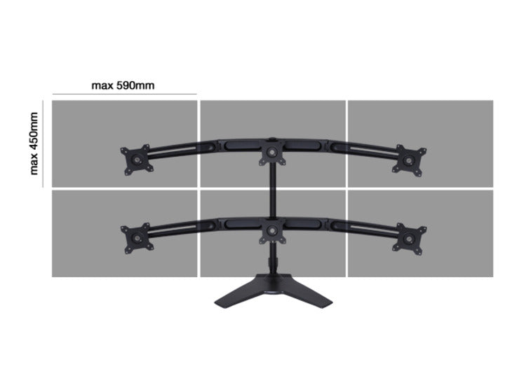 Multibrackets M VESA Desktopmount Triple Stand 15"-24" Expansion Kit