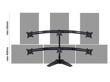 Multibrackets M VESA Desktopmount Triple Stand 15"-24" Expansion Kit