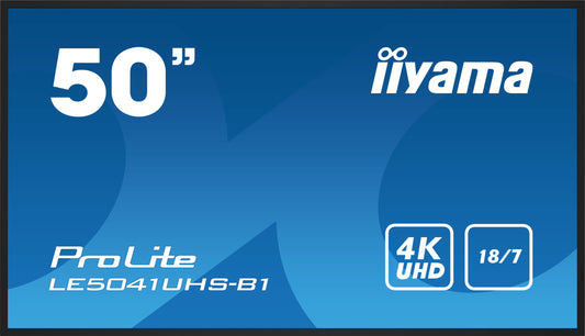 iiyama LE5041UHS-B1 Signage Display Digital signage flat panel 125.7 cm (49.5") LCD 350 cd/m² 4K Ultra HD Black 18/7