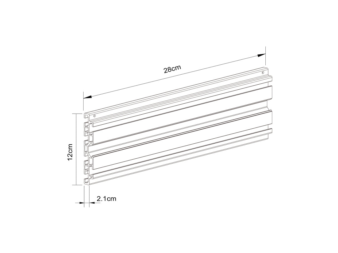 Multibrackets M Pro Series - Single Screen Rail 28cm Black