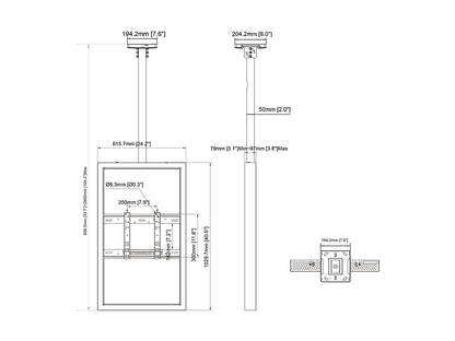 Multibrackets M Pro Series - Enclosure 43" Ceiling Small Black