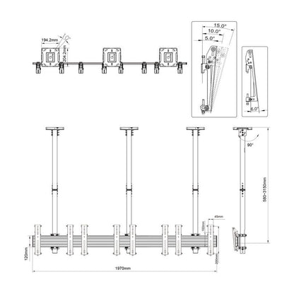 Multibrackets M Ceiling Mount Pro MBC4X1U, VESA 200
