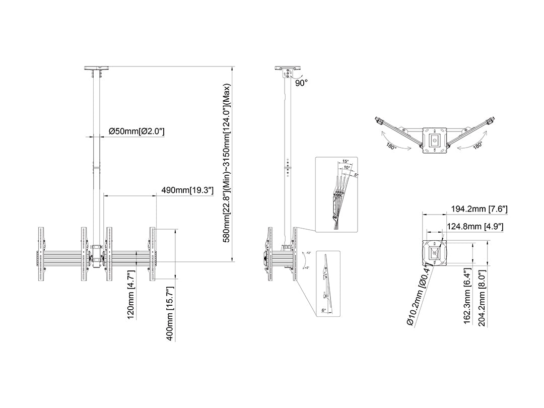 Multibrackets M Ceiling Mount Pro MBC2UPV 400