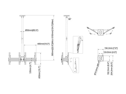 Multibrackets M Ceiling Mount Pro MBC2UPV 400