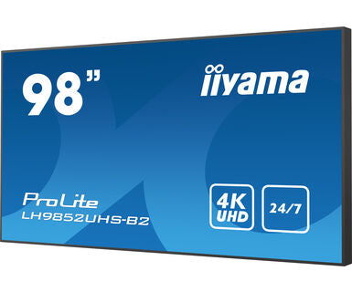 iiyama LH9852UHS-B2 Signage Display Digital signage flat panel 2.48 m (97.5") LED 500 cd/m² 4K Ultra HD Black Built-in processor Android 8.0 24/7