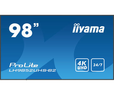 iiyama LH9852UHS-B2 Signage Display Digital signage flat panel 2.48 m (97.5") LED 500 cd/m² 4K Ultra HD Black Built-in processor Android 8.0 24/7