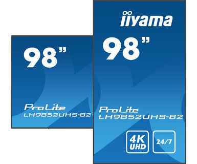 iiyama LH9852UHS-B2 Signage Display Digital signage flat panel 2.48 m (97.5") LED 500 cd/m² 4K Ultra HD Black Built-in processor Android 8.0 24/7