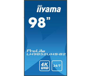 iiyama LH9852UHS-B2 Signage Display Digital signage flat panel 2.48 m (97.5") LED 500 cd/m² 4K Ultra HD Black Built-in processor Android 8.0 24/7