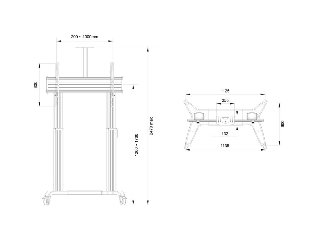 Multibrackets M Motorized Public Floorstand Dual Pillar 180 HD