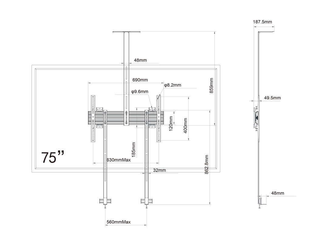 Multibrackets M Wallmount Pro MBW1U Fixed w. camera and soundbar holder