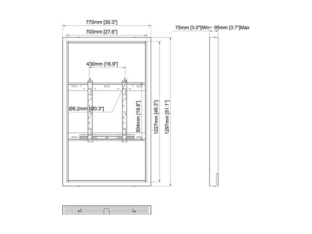 Multibrackets M Pro Series - Enclosure 55" Wall Medium White