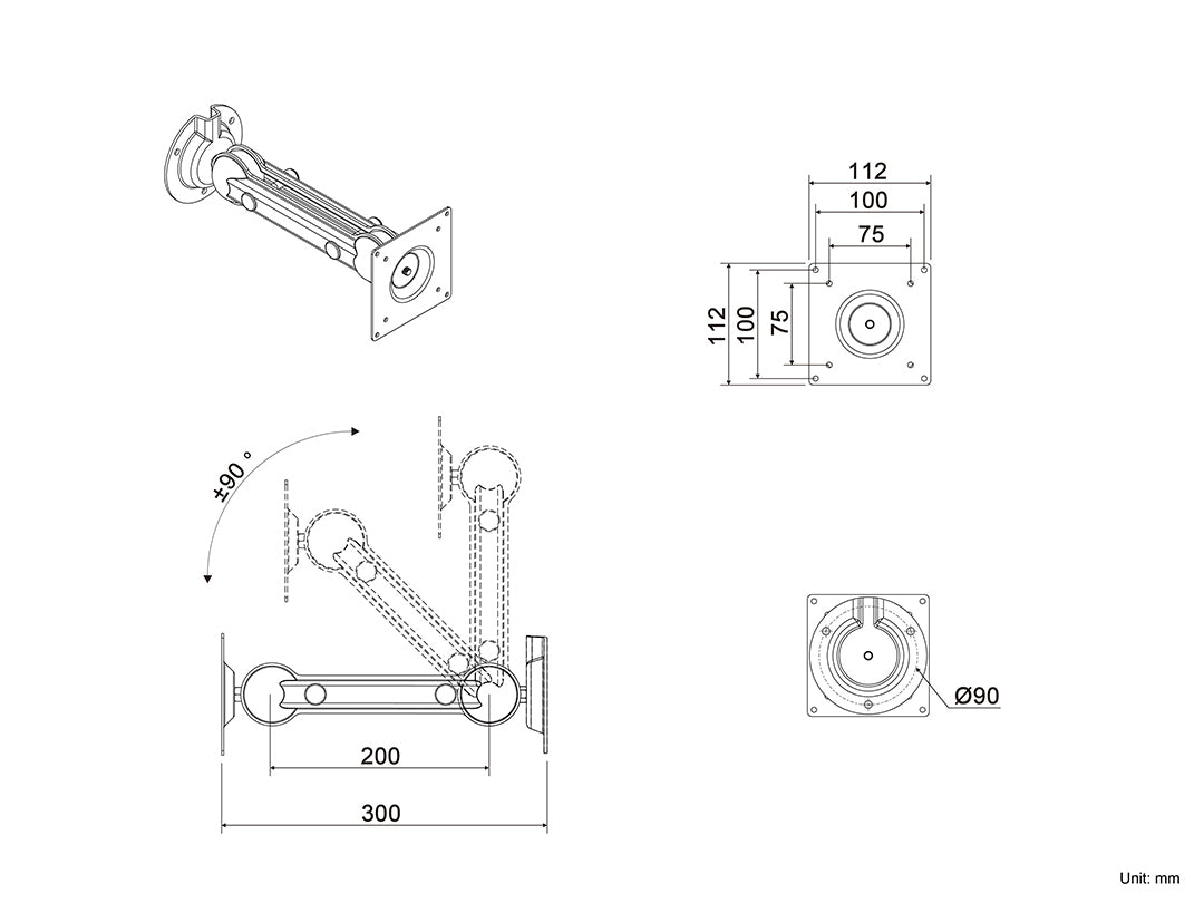 Multibrackets M VESA Monitor/Tablet Arm 75/100