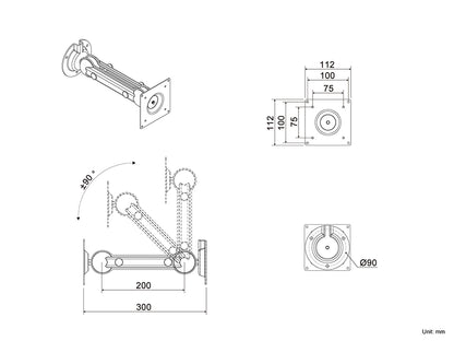 Multibrackets M VESA Monitor/Tablet Arm 75/100