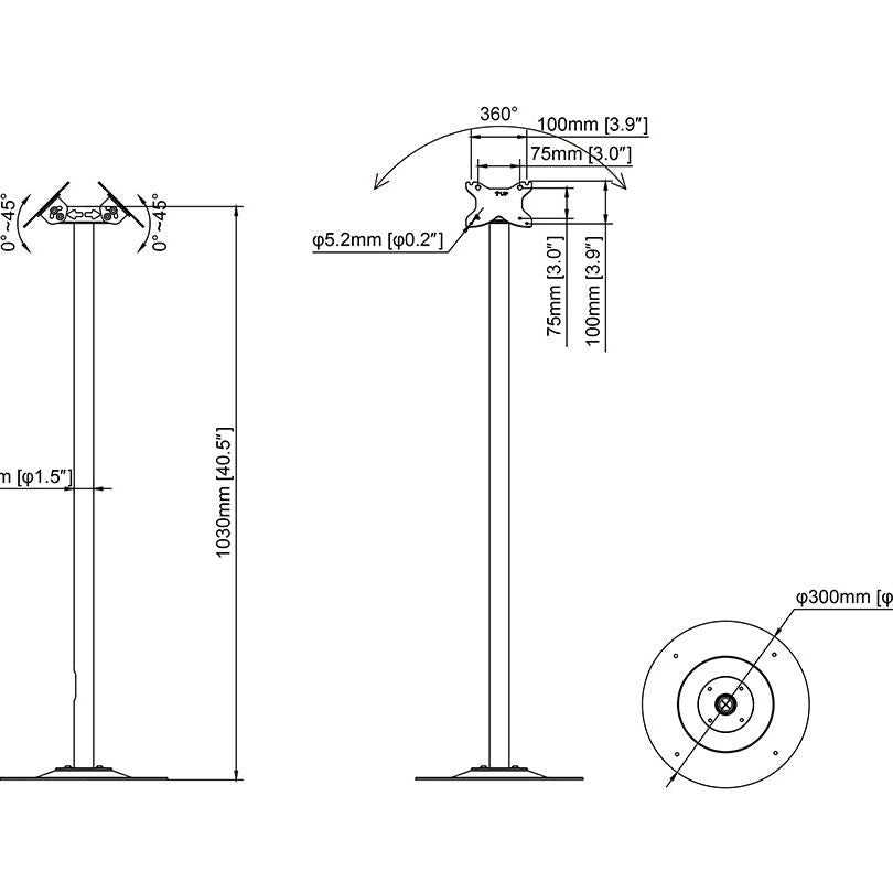 Multibrackets M Pro Series Single Pole Floorbase B2B