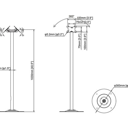 Multibrackets M Pro Series Single Pole Floorbase B2B